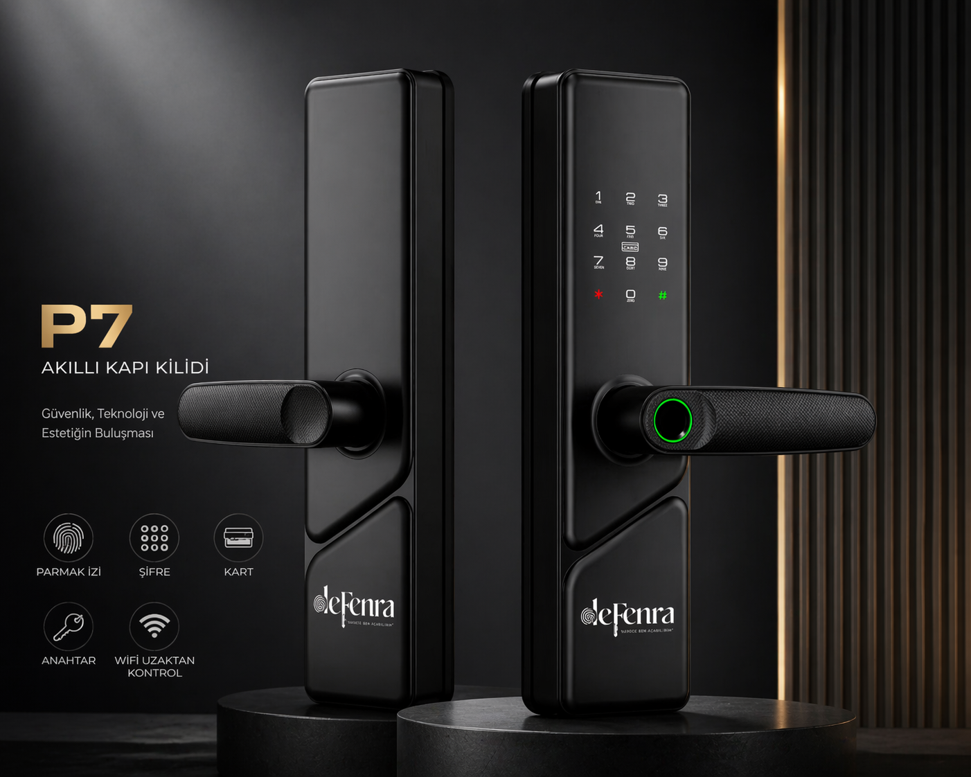Defenra Core P7 Akıllı Kapı Kilidi